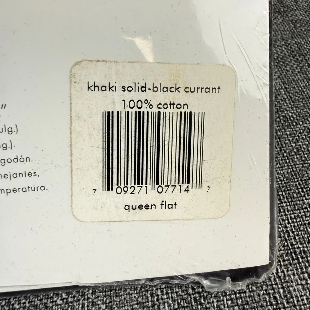 Calvin Klein Khaki Collection Queen Flat Sheet Black Currant 100% Cotton New